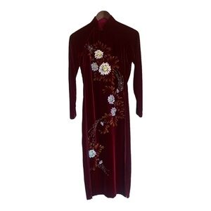 1990’s Velveteen cheongsam cocktail over dress